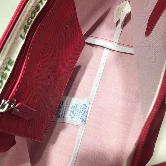 LACOSTE Women's Tote Bag In Sangria excellent condition ⭐️⭐️⭐️⭐️ - Picture 10 of 10
